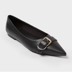 A NEW DAY Valentina Pointed Toe Buckle Ballet Flats black size 9.5
